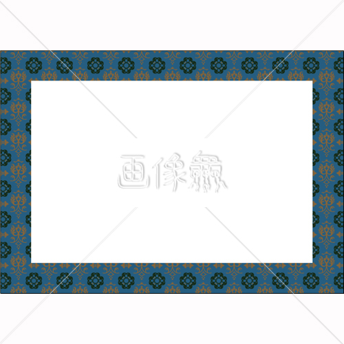 青地のヨーロッパ風のパターンタイル模様 1 フレーム 画像衆