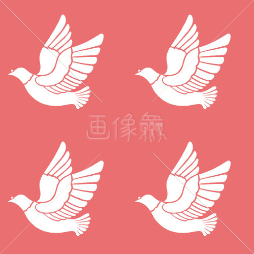 赤の鳥のパターンタイル模様 画像衆