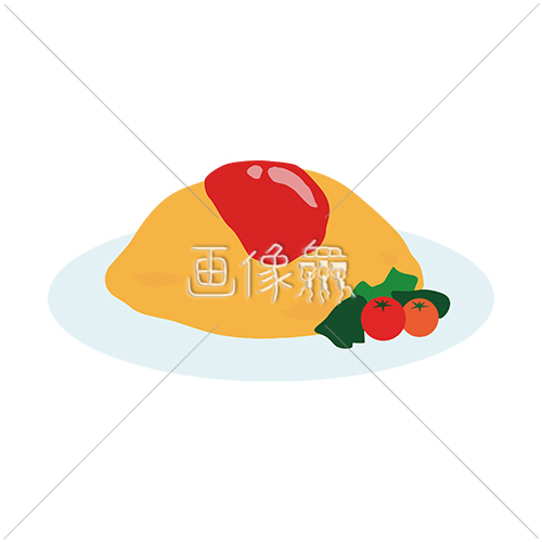 オムライスとサラダセットのイラスト素材 画像衆 オムライスとサラダセットのイラスト素材 画像衆