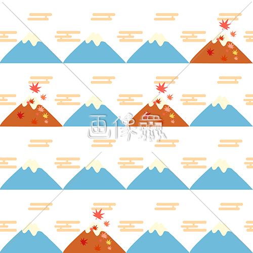 山のイラストのシームレス模様素材 5 画像衆