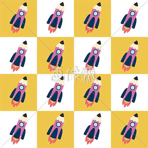 ロケット鉛筆のシームレス模様素材 2 画像衆 ロケット鉛筆のシームレス模様素材 2 画像衆