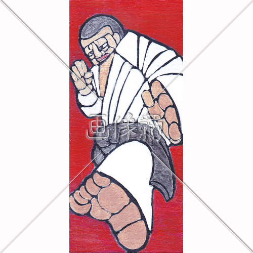 柔道選手の版画風のイラスト 画像衆