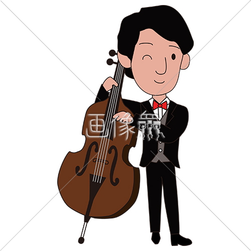 絵画　(コントラバスを引く女)仮題です! コントラバスを弾く女性 A woman playing the double bass