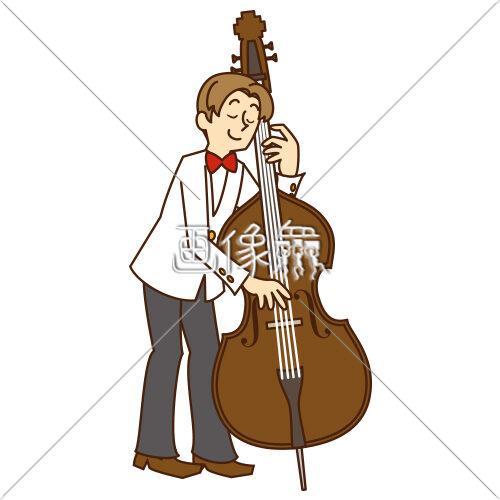 コントラバスを弾いている男性のイラスト 画像衆 コントラバスを弾いている男性のイラスト 画像衆