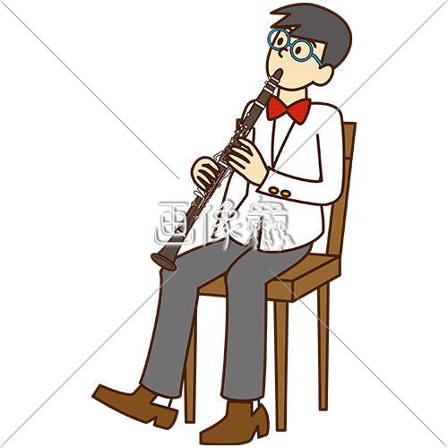 クラリネットを吹いている男性 2 のイラスト素材 画像衆