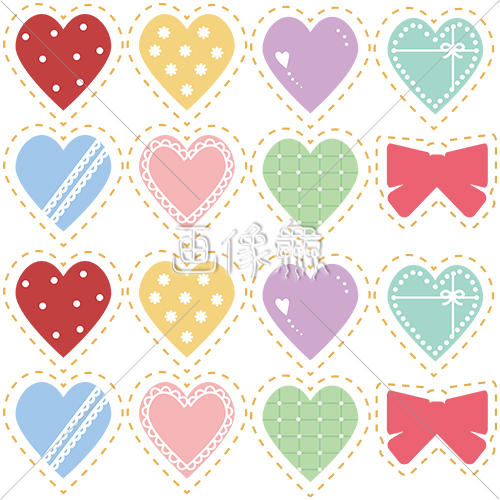 バレンタインのハート柄シームレス模様素材 画像衆