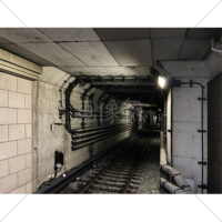 古い地下鉄の線路の入り口の写真素材