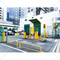都会のコインパーキング・駐車場の写真素材