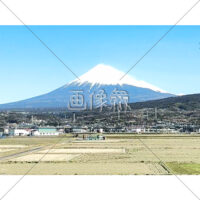 新幹線から見た富士山の写真素材
